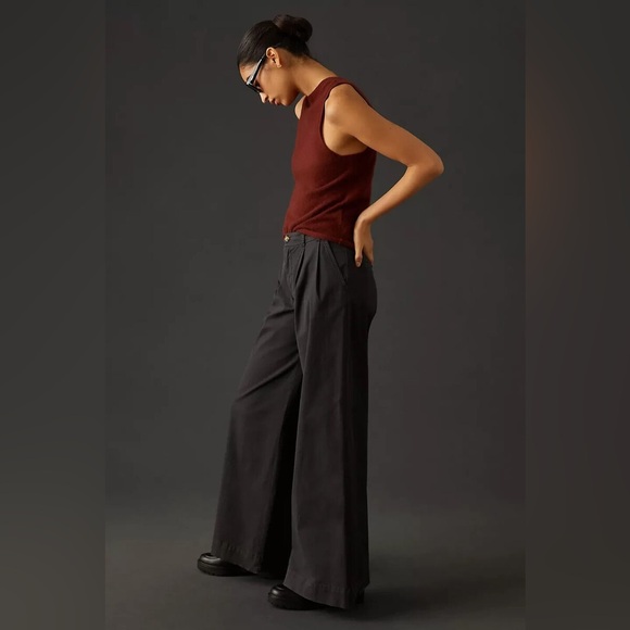 NWT By Anthropologie Mid-Rise Pleated Trousers, Size 4 & 8 - Picture 2 of 3